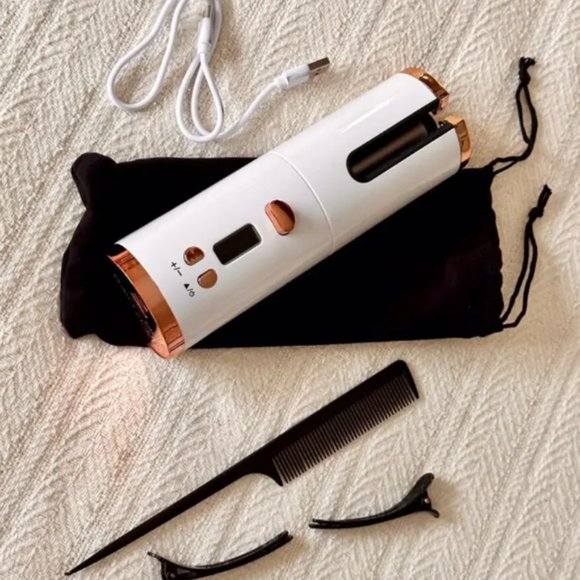 Cordless Auto Rotating Ceramic Hair Curler with Accessories - Picture 11 of 13